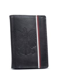 Inny - Portfel skórzany patriotyczny N4A-H-BL czarny. Kolor: czarny. Materiał: skóra