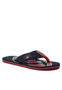 TOMMY HILFIGER - Tommy Hilfiger Japonki Essential Th Beach Sandal FM0FM01369 Granatowy. Kolor: niebieski. Materiał: materiał