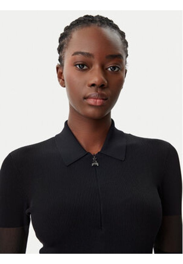 Patrizia Pepe Sukienka dzianinowa 8A1420/K078-K103 Czarny Slim Fit. Kolor: czarny. Materiał: wiskoza