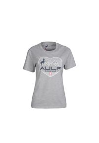 Aulp - Koszulka damska AULP ROSSI bawełniana oddychająca luźny krój. Kolor: szary. Materiał: bawełna. Długość rękawa: krótki rękaw. Długość: krótkie #1