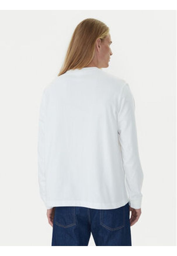 Calvin Klein Longsleeve Standard Logo LV04LD232G Biały Relaxed Fit. Kolor: biały. Materiał: bawełna. Długość rękawa: długi rękaw