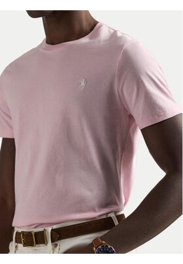Polo Ralph Lauren T-Shirt 710671438520 Różowy Custom Slim Fit. Typ kołnierza: polo. Kolor: różowy. Materiał: bawełna