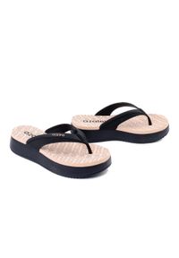 Azaleia - AZALEIA 19180 Maria BM637 black/beige, klapki japonki damskie. Kolor: czarny. Wzór: paski #1