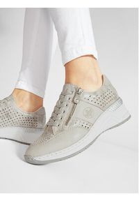 Rieker Sneakersy N4327-80 Srebrny. Kolor: srebrny. Materiał: skóra #9