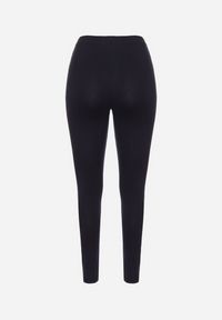 Born2be - Granatowe Bawełniane Legginsy z Gumką w Pasie Mevora. Okazja: na co dzień. Kolekcja: plus size. Kolor: niebieski. Materiał: bawełna. Styl: klasyczny, casual #5