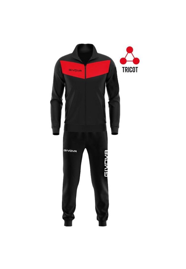 Dres Givova Tuta Visa Black. Kolor: czerwony, wielokolorowy. Materiał: dresówka