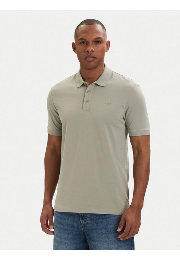 Hugo - HUGO Polo Donos222 50466182 Zielony jasny Regular Fit. Typ kołnierza: polo. Kolor: zielony. Materiał: bawełna