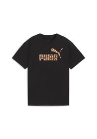 Puma - Młodzieżowa koszulka Essentials Animal Logo Infill PUMA Black. Kolor: czarny. Materiał: prążkowany