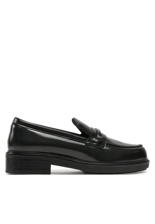 Calvin Klein Lordsy Loafer W/M Bar Saff Lth HW0HW02076 Czarny. Kolor: czarny. Materiał: skóra