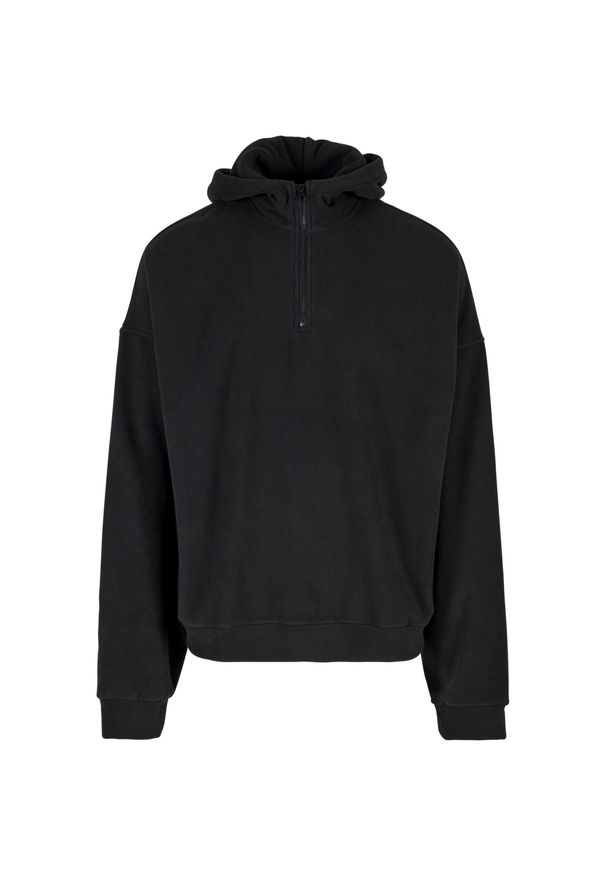 Polarowa bluza z kapturem zapinana do połowy Urban Classics Oversize. Typ kołnierza: kaptur. Kolor: czarny. Materiał: polar