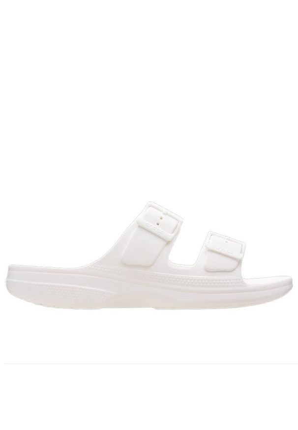 Klapki damskie Crocs Saturday Sandal 213586-100 - białe. Kolor: biały. Wzór: paski. Sezon: lato