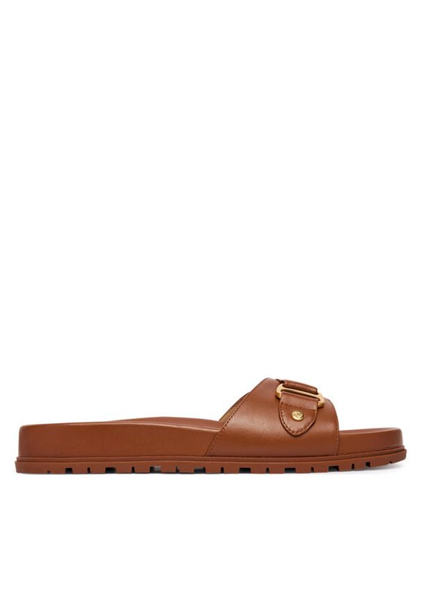 Lauren Ralph Lauren - LAUREN RALPH LAUREN Klapki 802982883001 Brązowy. Kolor: brązowy. Materiał: skóra