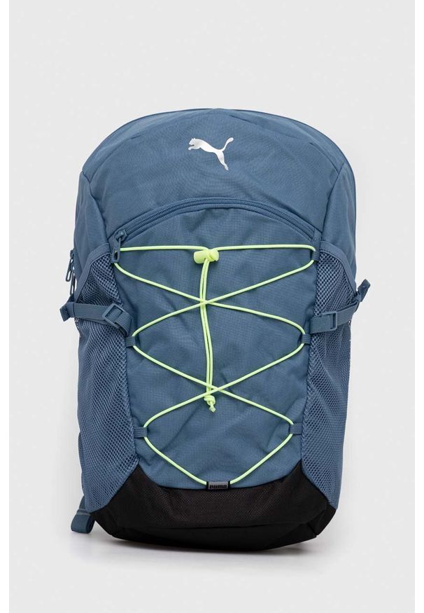 Puma plecak kolor niebieski duży gładki. Kolor: niebieski. Wzór: gładki