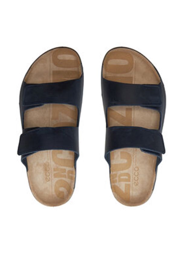 ecco - ECCO Klapki 2Nd Cozmo M 2 Strap Slide 50090402038 Granatowy. Kolor: niebieski. Materiał: skóra