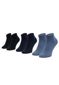 skechers - Skarpetki sportowe męskie 3PPK Basic Quarter Socks. Kolor: niebieski. Materiał: bawełna, poliamid, elastan