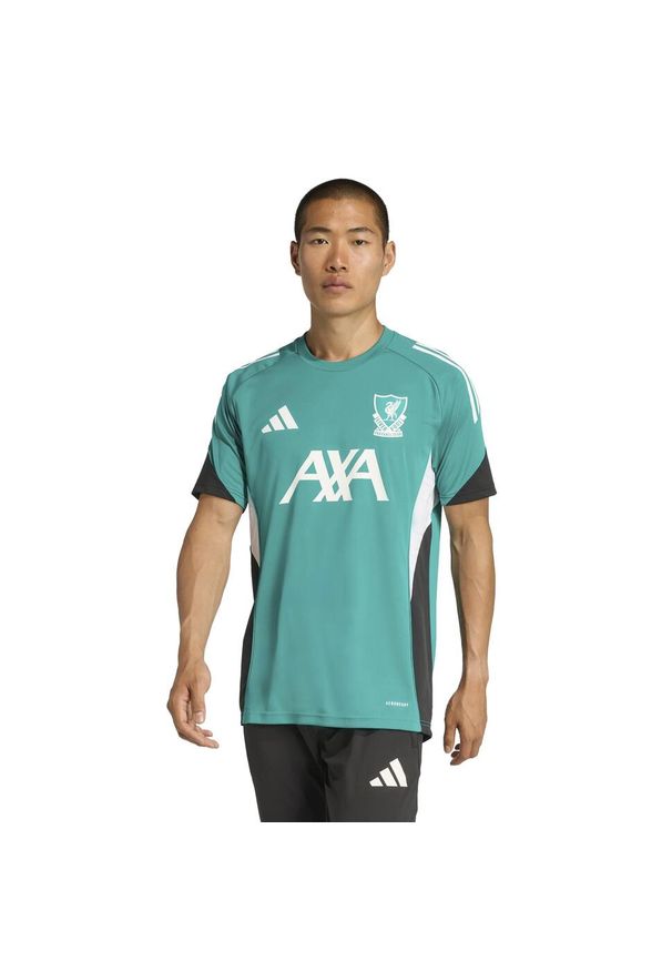 Adidas - Koszulka treningowa Liverpool FC EU 2025/26. Kolor: zielony. Sport: piłka nożna