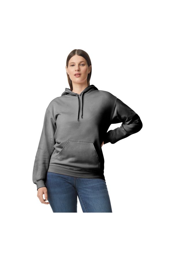 GILDAN - Bluza Z Kapturem Dla Dorosłych Unisex Softstyle Fleece Midweight. Typ kołnierza: kaptur. Kolor: brązowy, wielokolorowy, szary. Materiał: poliester, bawełna