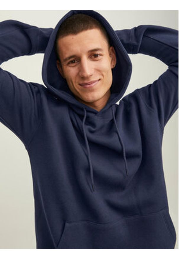 Jack & Jones Bluza Star 12208157 Granatowy Relaxed Fit. Kolor: niebieski. Materiał: syntetyk, bawełna