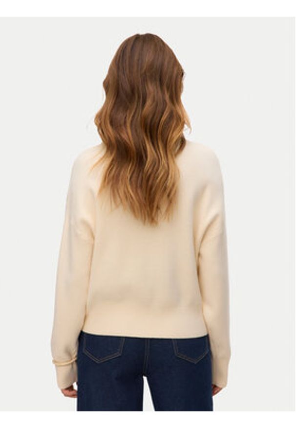 Vero Moda Sweter Gold Art 10332206 Beżowy Regular Fit. Kolor: beżowy. Materiał: syntetyk