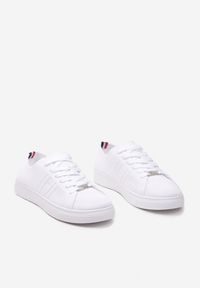 Born2be - Białe Trampki przed Kostkę ze Sznurowaniami Arokime. Wysokość cholewki: przed kostkę. Kolor: biały. Materiał: materiał. Szerokość cholewki: normalna. Styl: klasyczny, sportowy #5