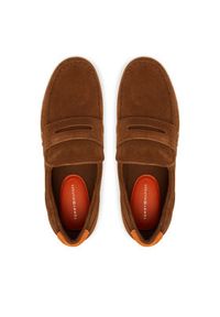TOMMY HILFIGER - Tommy Hilfiger Półbuty Modern Light Hybrid Suede Loafer FM0FM05786 Brązowy. Kolor: brązowy. Materiał: zamsz, skóra #5