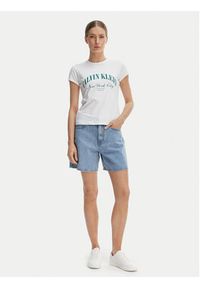 Calvin Klein Jeans T-Shirt Graphic Logo LV047F815G Biały Slim Fit. Kolor: biały. Materiał: bawełna #2