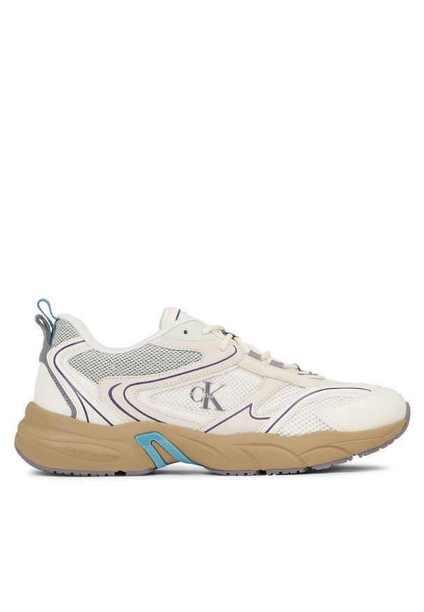 Calvin Klein Jeans Sneakersy Retro Tennis Su-Mesh Wn YM0YM00589 Biały. Kolor: biały. Materiał: mesh, skóra