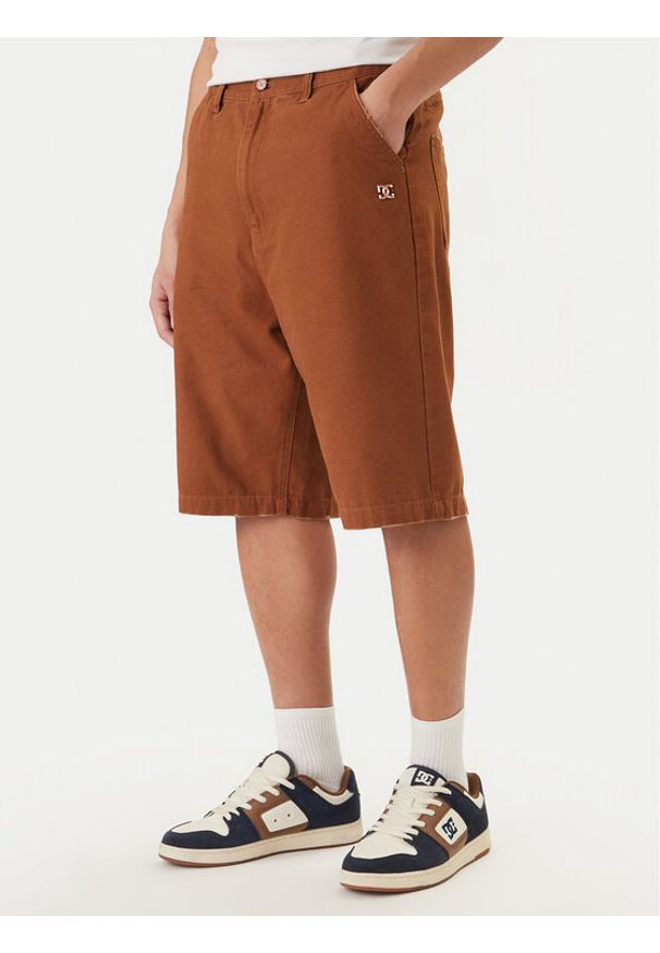 DC Shoes Szorty jeansowe EDYWS03167 Miedziany Wide Leg. Kolor: brązowy. Materiał: bawełna