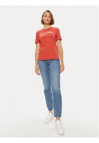 TOMMY HILFIGER - Tommy Hilfiger T-Shirt Script WW0WW42589 Czerwony Regular Fit. Kolor: czerwony. Materiał: bawełna #4