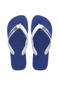 Klapki Havaianas Model 4110850 Kolor Niebieski. Okazja: na plażę. Kolor: niebieski. Materiał: guma, syntetyk. Styl: sportowy #1