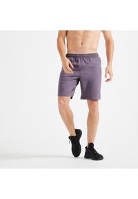 DOMYOS - Spodenki fitness cardio męskie Domyos. Kolor: fioletowy. Materiał: elastan, poliester, materiał. Sport: fitness #1