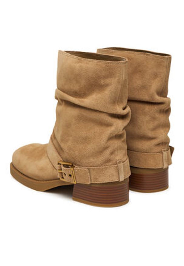 MICHAEL Michael Kors Botki Colby 40F5COFE5S Beżowy. Kolor: beżowy. Materiał: zamsz, skóra