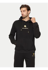 Karl Lagerfeld - KARL LAGERFELD Bluza 705460 551900 Czarny Regular Fit. Typ kołnierza: dekolt w karo. Kolor: czarny. Materiał: bawełna #3