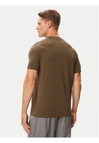 Karl Lagerfeld - KARL LAGERFELD T-Shirt 755041 563221 Brązowy Regular Fit. Typ kołnierza: dekolt w karo. Kolor: brązowy. Materiał: bawełna #3