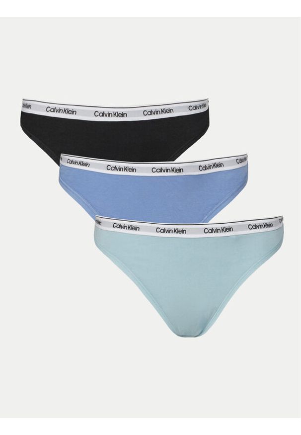 Calvin Klein Underwear Komplet 3 par stringów 000QD5209E Kolorowy. Materiał: bawełna. Wzór: kolorowy