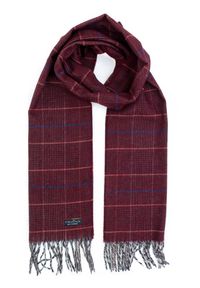 FRAAS - szale męskie - Bordowy szalik męski w kratę glencheck F5 - FRAAS Cashmink. Kolor: czerwony. Materiał: syntetyk, poliakryl, kaszmir, tkanina, skóra, wełna, materiał, włókno #1