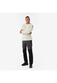 FORCLAZ - Koszulka męska trekkingowa z długim rękawem Merino Resist undyed. Kolor: biały. Materiał: materiał, poliamid, wełna. Długość rękawa: długi rękaw. Długość: długie