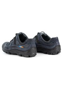 Olivier Skórzane buty trekkingowe męskie 213GT granatowe niebieskie. Okazja: na spacer, na co dzień. Kolor: niebieski. Materiał: skóra. Sport: turystyka piesza #8