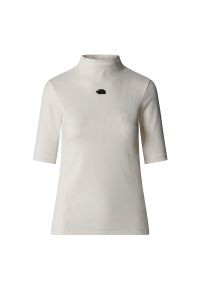 Koszulka damska The North Face Mock Neck Slim 0A89C3QLI1 - biała. Typ kołnierza: golf. Kolor: biały. Materiał: poliester, materiał, elastan, bawełna. Długość rękawa: krótki rękaw. Długość: krótkie. Sport: golf #1