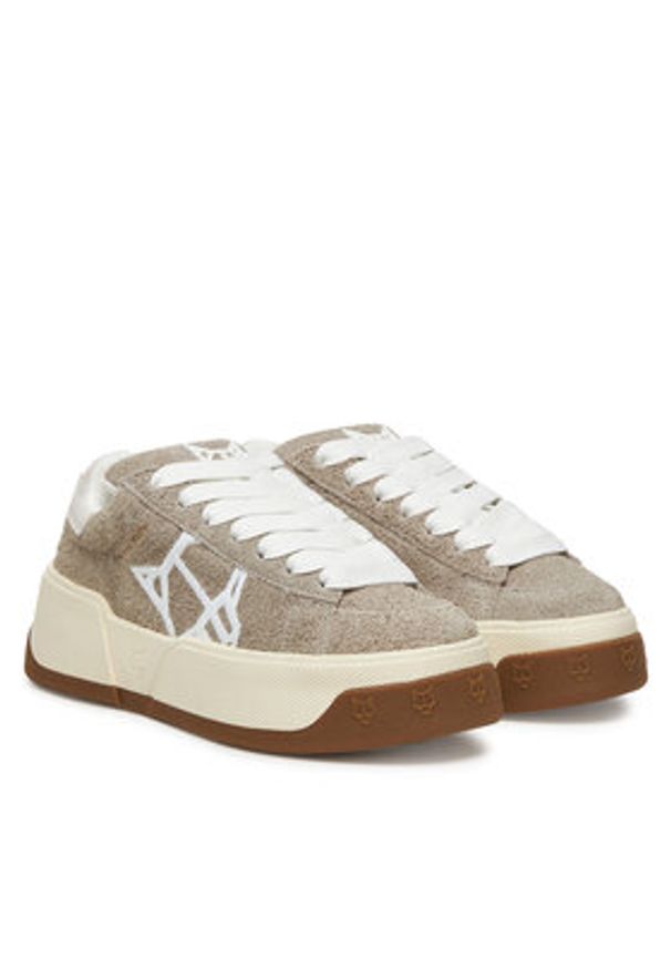 Naked Wolfe Sneakersy Sound Szary. Kolor: szary. Materiał: skóra, zamsz