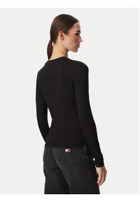 Tommy Jeans Bluzka Classic Logo DW0DW23248 Czarny Slim Fit. Kolor: czarny. Materiał: wiskoza #4
