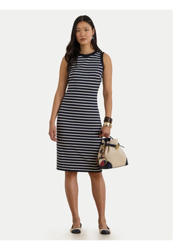 Lauren Ralph Lauren - LAUREN RALPH LAUREN Sukienka codzienna 200P09091001 Granatowy Slim Fit. Okazja: na co dzień. Kolor: niebieski. Materiał: wiskoza. Typ sukienki: proste. Styl: casual
