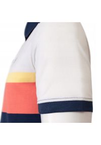 Męska Koszulka Polo - Pako Jeans - Kolorowa w Pasy. Okazja: na co dzień. Typ kołnierza: polo. Kolor: wielokolorowy. Materiał: bawełna. Wzór: prążki, paski. Styl: casual #3