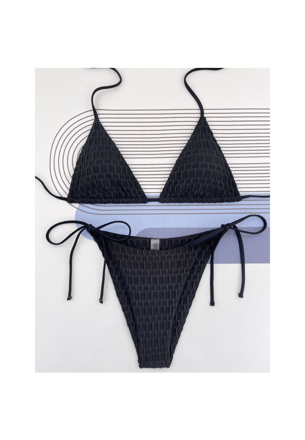 Intica - Bikini z wiązaniem na plażę i basen Folkea. Kolor: czarny. Materiał: materiał