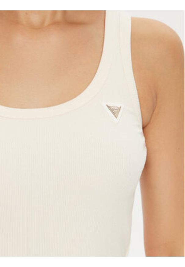 Guess Top V4YP06 K8RT2 Écru Regular Fit. Kolor: kremowy. Materiał: wiskoza