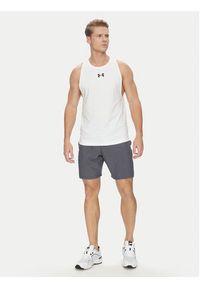 Under Armour Tank top Zone 1361901 Biały Loose Fit. Kolor: biały. Materiał: bawełna, syntetyk #3