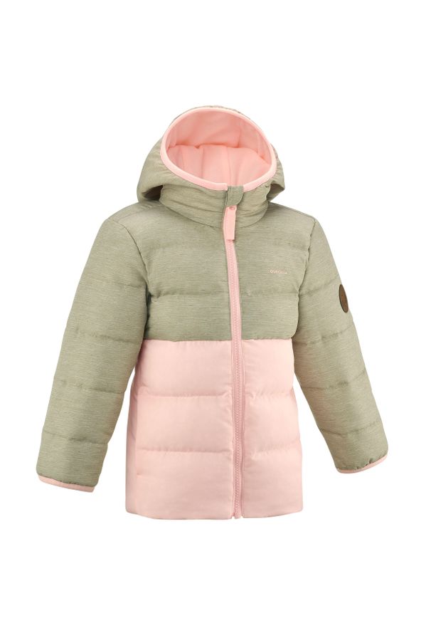 quechua - Kurtka turystyczna zimowa dla dzieci Quechua X-Warm. Kolor: wielokolorowy, beżowy, różowy. Materiał: materiał, poliester, polar, syntetyk. Sezon: zima