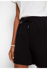 bonprix - Szorty muślinowe. Kolor: czarny. Materiał: bawełna #3