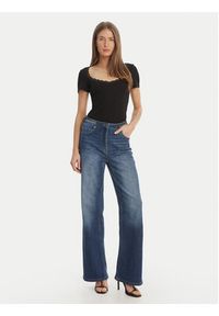 Morgan Bluzka 261-DAMOUR Czarny Slim Fit. Kolor: czarny. Materiał: wiskoza, bawełna #3