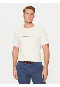 TOMMY HILFIGER - Tommy Hilfiger T-Shirt UM0UM03344 Écru Regular Fit. Materiał: bawełna